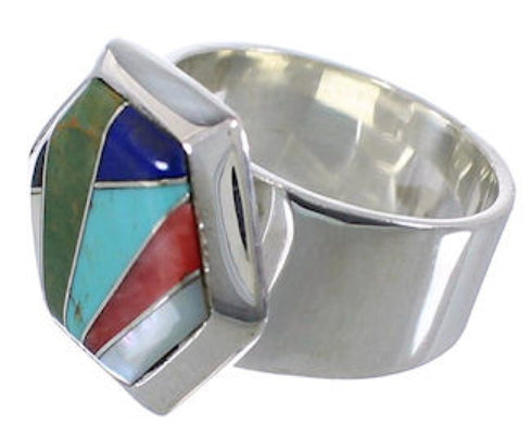 Sterling Silver Multicolor High Quality Ring Size 6-1/4 EX40710